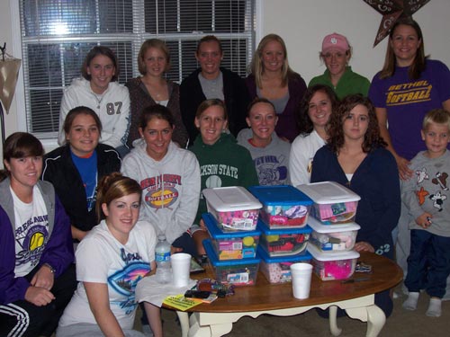 The softball team put their time and energy in the 